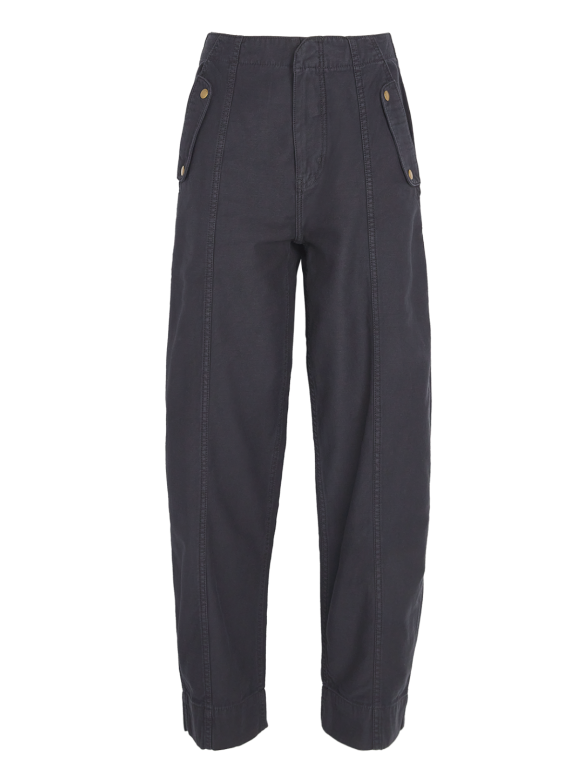 Frame Utility Barrel Cotton-Canvas Wide-Leg Pants