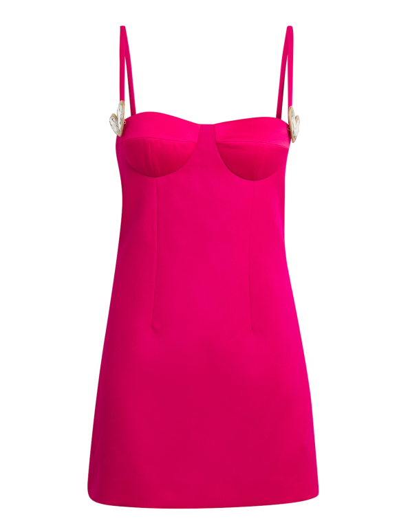 Area Heart-Motif Twill Mini Dress