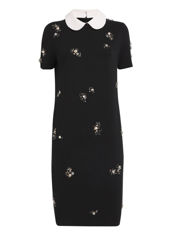 Tory Burch Embellished Wool-Blend Midi Dress