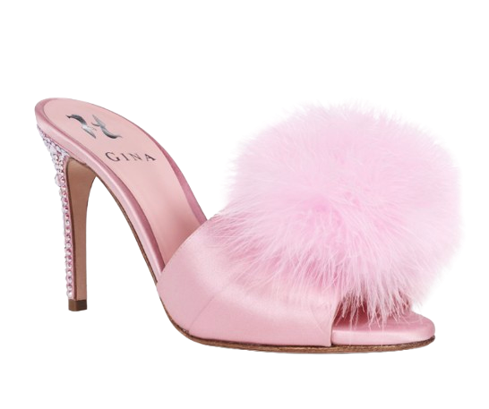 Gina Pink Satin Malibu Mules