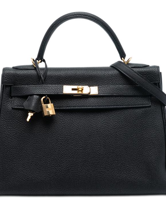 Hermes Black Togo Kelly II Retourne 32