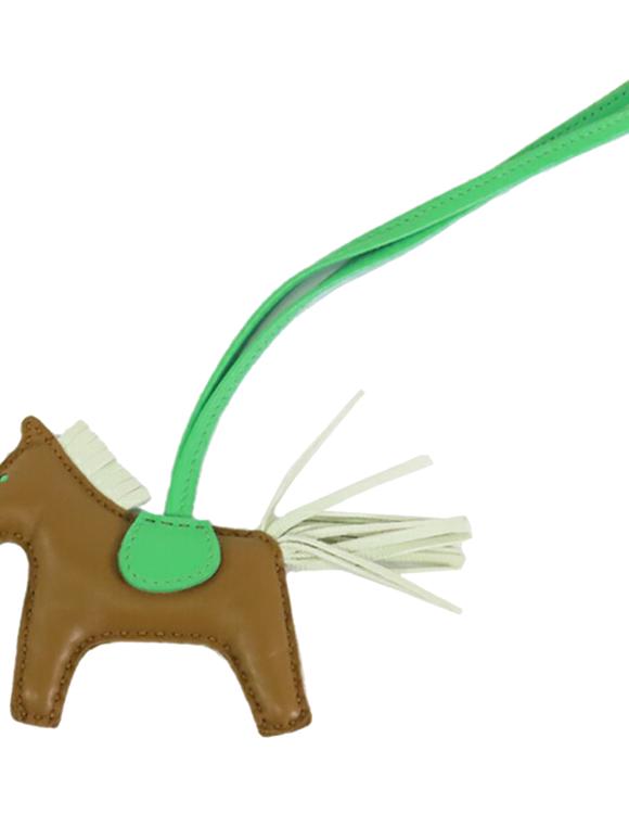 Hermes Vert Fizz Milo Lambskin and Swift Grigri Rodeo Pegase Bag Charm PM