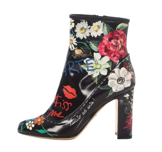 Dolce & Gabbana Floral Ankle Boots