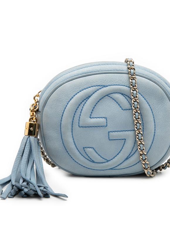 Gucci Blue Mini Nubuck Soho Chain Crossbody