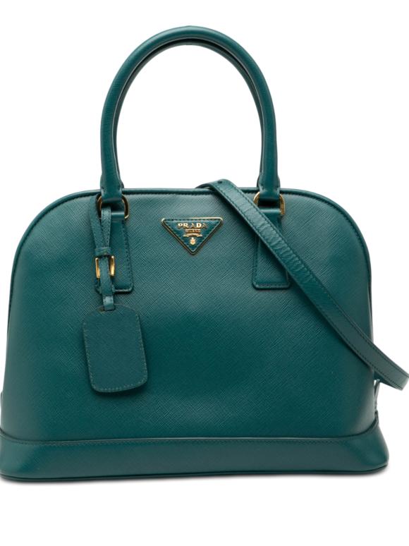 Prada Blue Medium Saffiano Lux Open Promenade Satchel