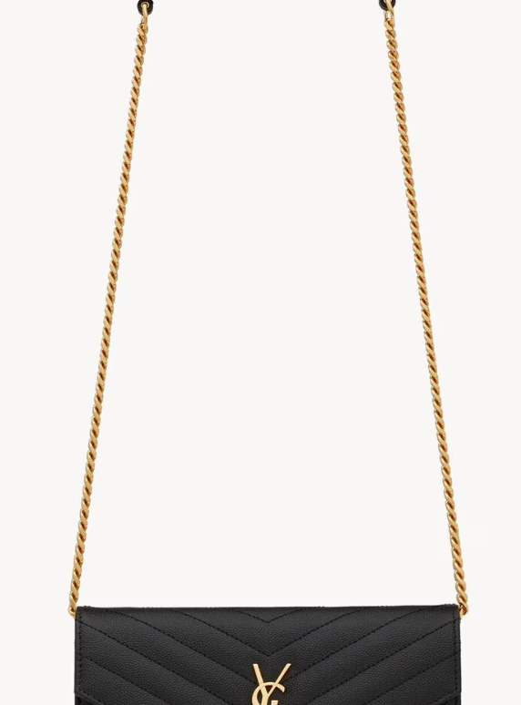 Saint Laurent Black Leather Cassandra Bag