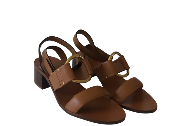 Chloe Tan Leather Sandals