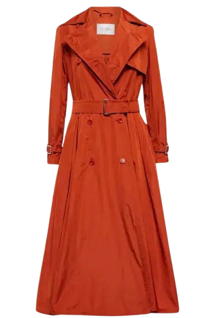 MaxMara Dark Orange Light Taffeta Trench dress