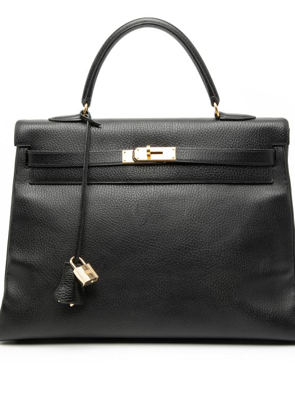 Hermes Black Ardennes Kelly Retourne 35