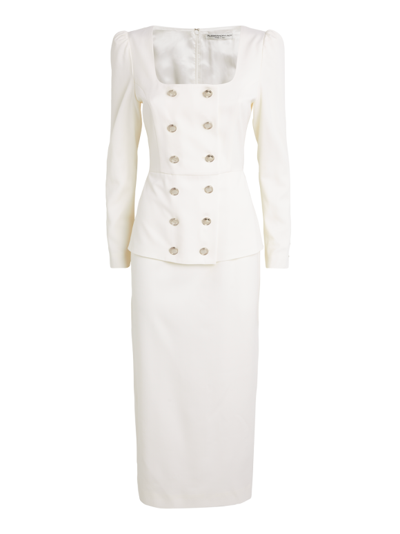 Alessandra Rich  Light Wool Double Breasted Dress