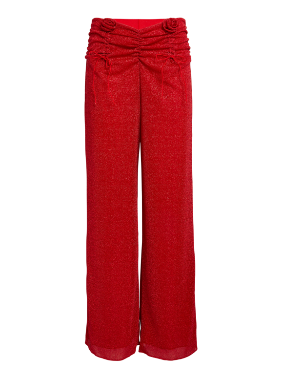 Oseree Red Roses Red Beach Pants