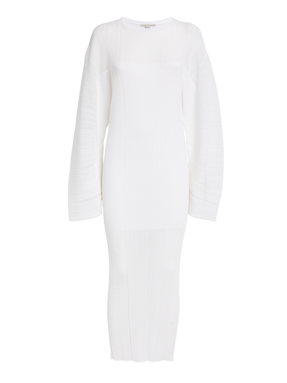 Stella McCartney Plissé Fine-knit Midi Dress