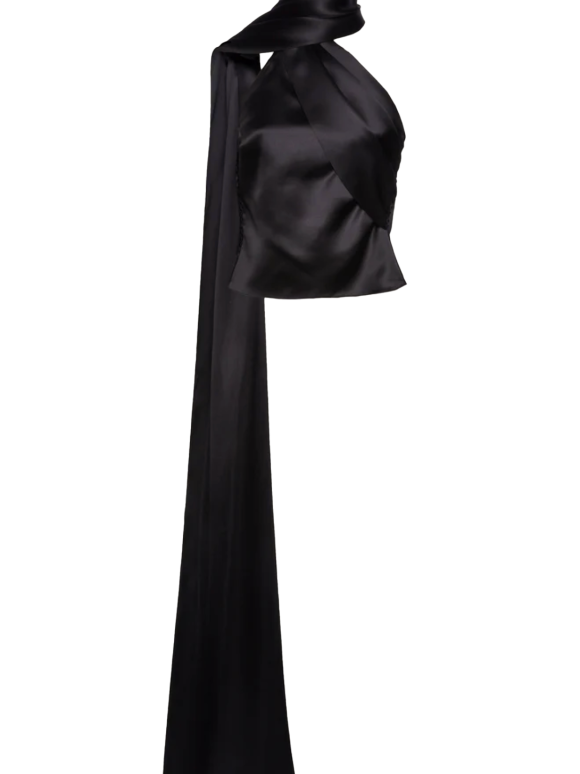 Magda Butrym Silk Wrap Neck Top