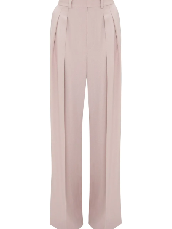 Victoria Beckham Double-Pleat Wide-Leg Trousers