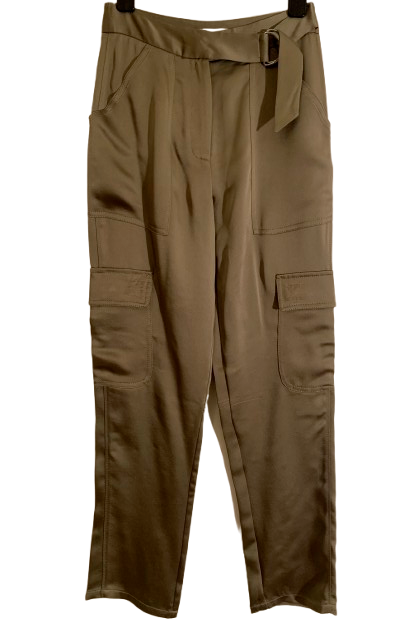 Jonathan Simkhai Olive Satin Cargo Pants