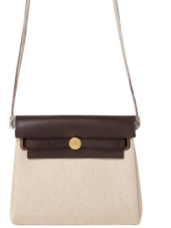 Hermes Ecru Ebene Mini Herbag