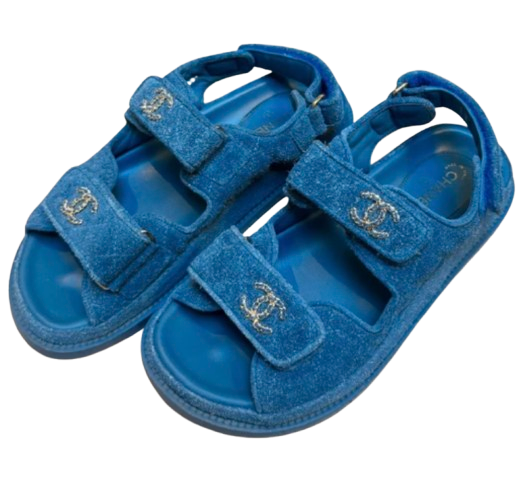 Chanel Blue  Denim Dad Sandals