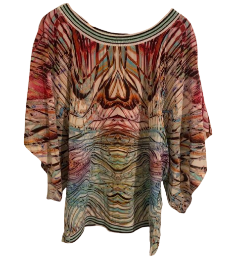 Byblos Printed Silk Boho Top