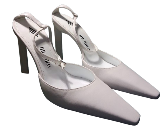 The Attico White Leather Amber Sandals
