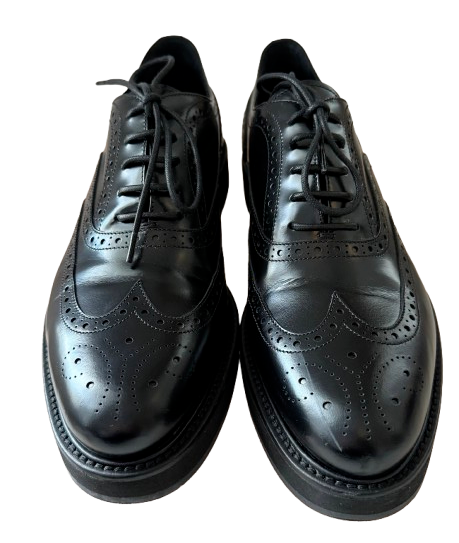 Prada Black Leather Brogues