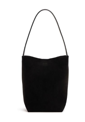 The Row Black Suede Medium N/S Park Tote