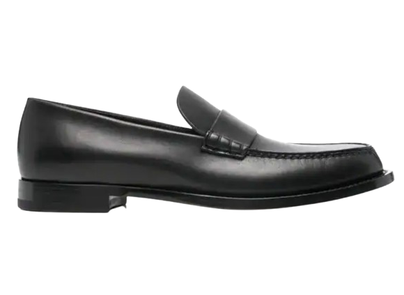 The Row Black Leather 20mm Novus loafers