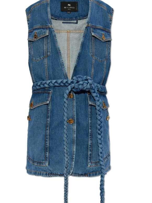 Etro Long Denim Vest