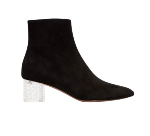 Alaia Black Leather Perspex Heeled Ankle Boots