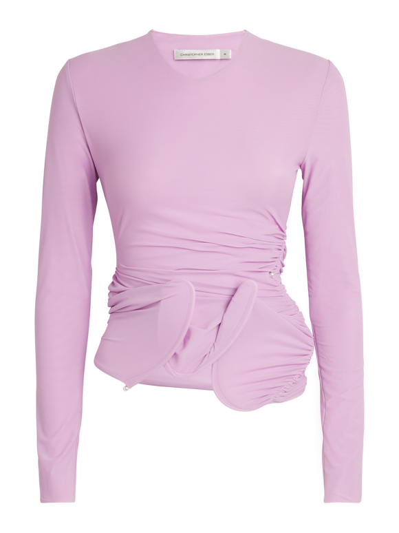 Christopher Esber Venus Looped Ruched Stretch-Jersey Top