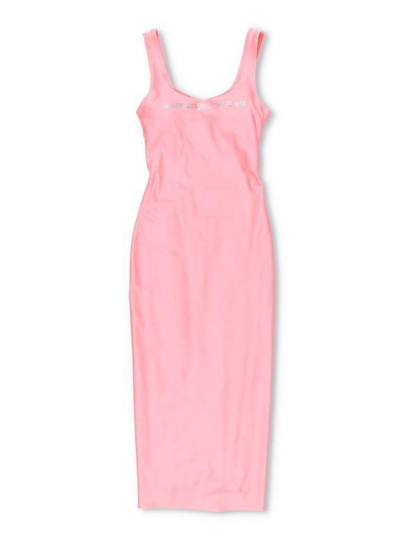 Alexander Wang Crystal Logo Maxi Dress in Stretch Athletic Blend