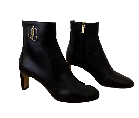 Jimmy Choo Black Leather Minori 65  JC Ankle Boots