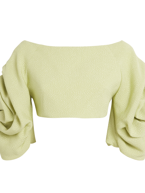 Edeline Lee Aphrodite-Sleeve Crop Top