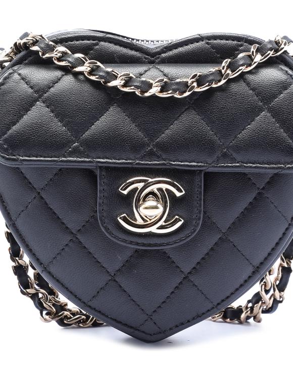 Chanel Black Mini Lambskin CC in Love Heart Crossbody