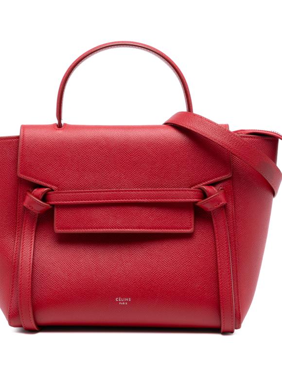 Celine Red Micro Grained Calfskin Belt Bag