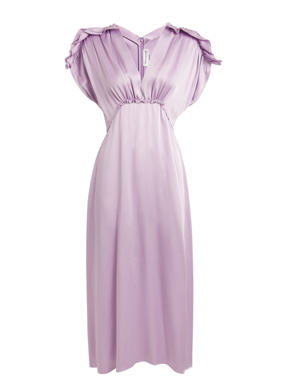 Victoria Beckham Ruffled Satin-Crepe Midi Dress