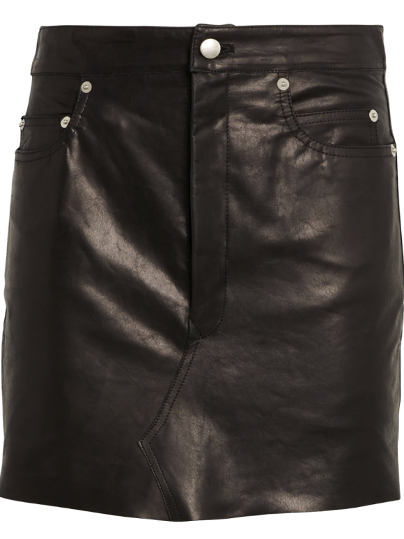 Rick Owens Lido Mid-Rise Leather Mini Skirt