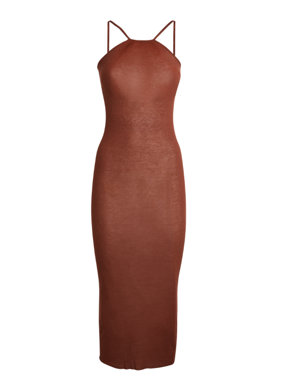 Rick Owens Skorpio Ribbed-Knit Midi Dress