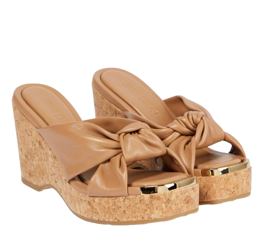 Jimmy Choo Tan 110 Cork Wedges