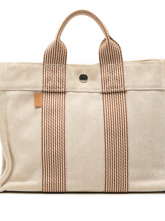 Hermes Beige Canvas Fourre Tout PM