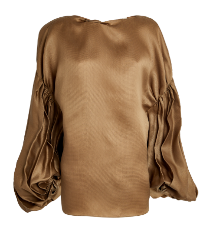 Khaite Quico Pleat-Detail Silk Blouse