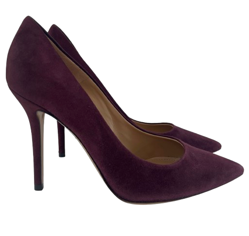 Ferragamo Burgundy Suede Pumps