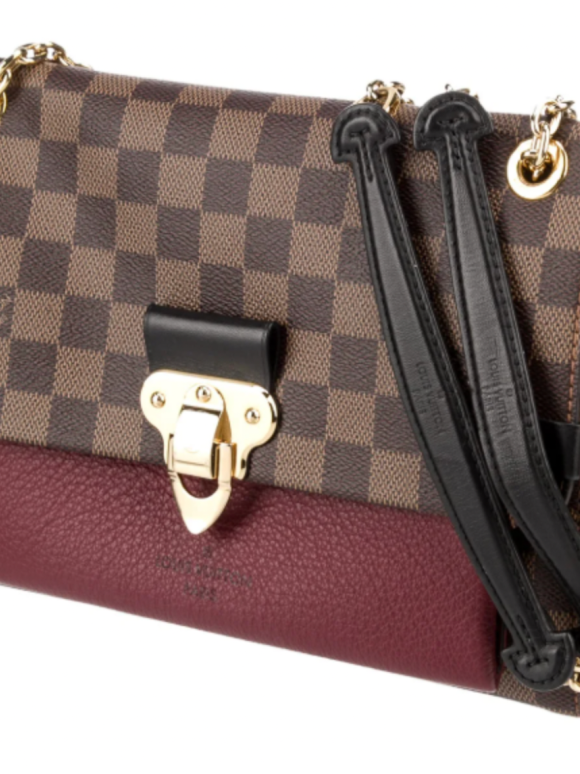 Louis Vuitton Coated Canvas and Leather Damier Ebene Vavin PM Shoulder Bag