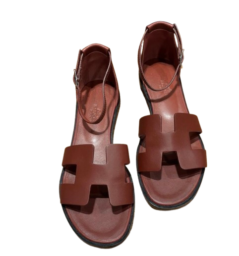 Hermes Rouge Leather Sandals