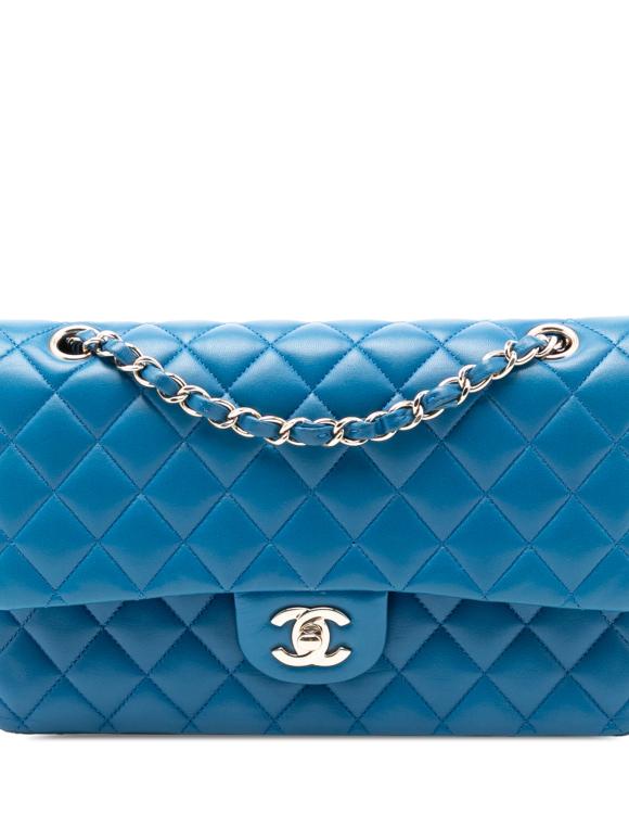 Chanel Blue Medium Classic Lambskin Double Flap