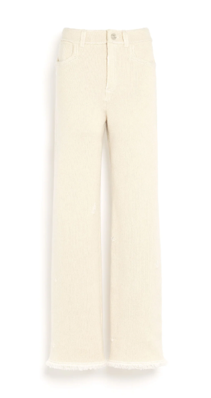 Barrie Denim Fringed Cashmere and Cotton Trousers