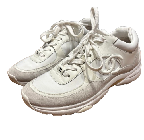 Chanel White CC Trainers