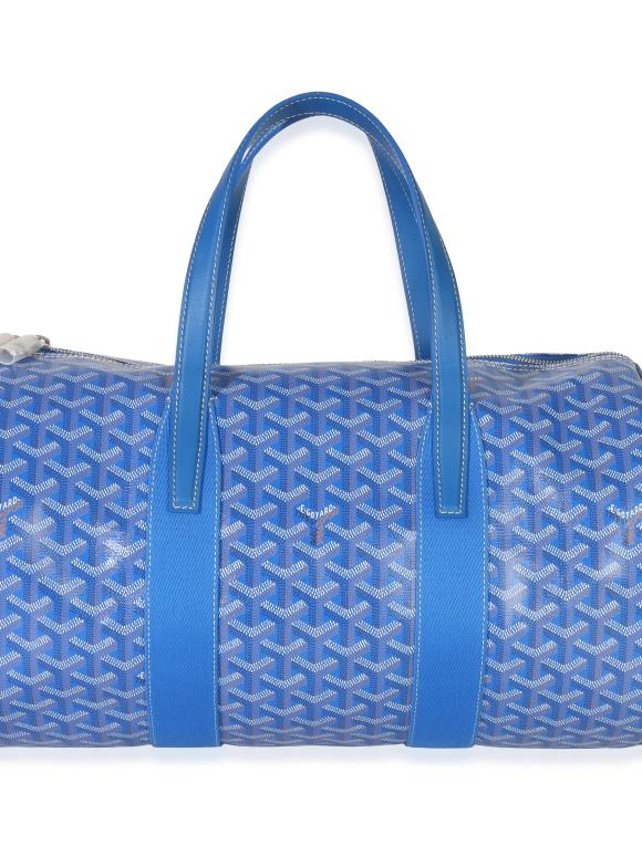 Goyard Sky Blue Goyardine Barrel 40 Sports Bag