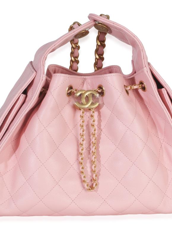 Chanel Baby Pink Quilted Caviar Small Chanel 25 Hobo