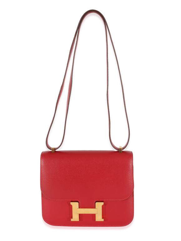 Hermes Hermès Rouge Casaque Swift Constance 18 GHW