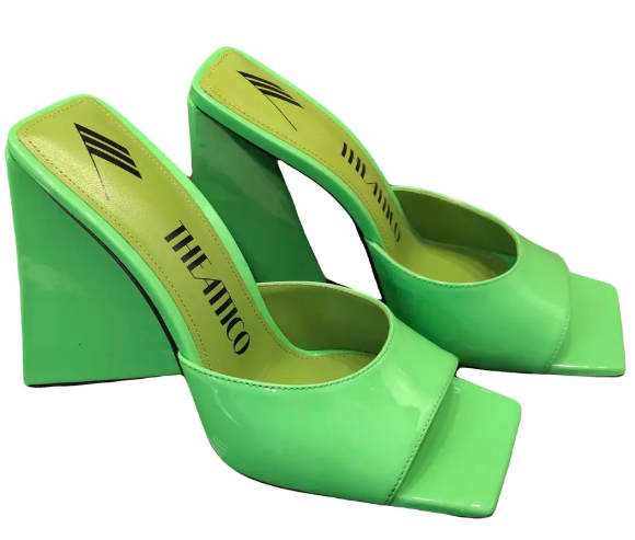 The Attico Green Devon Mules